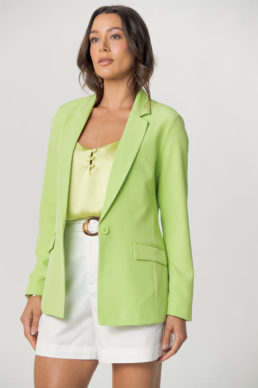 Blazer em alfaiataria com bolso lapela